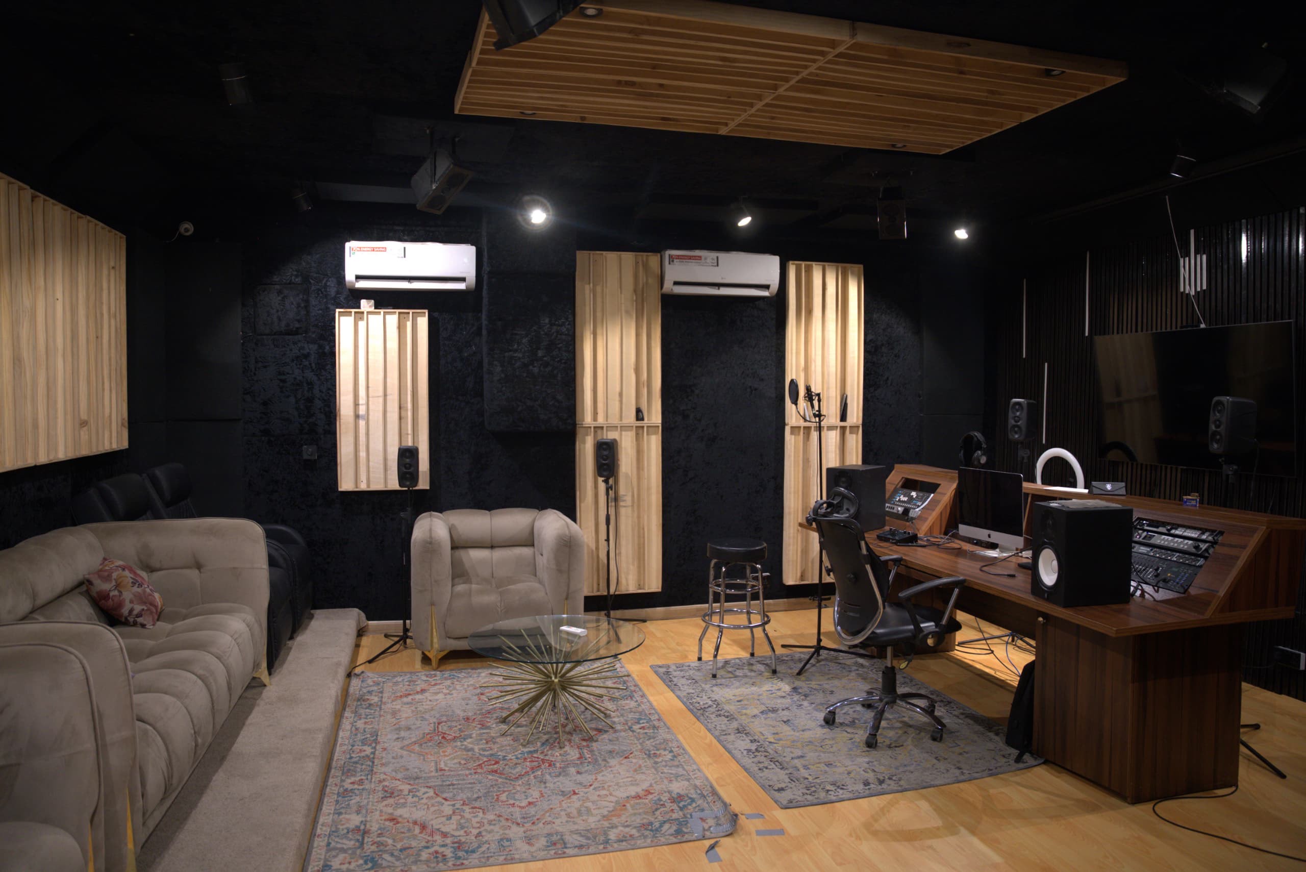 Dolby Atmos 7.1.4 immersive audio suite at The Freeme Space production studio in Lekki, Lagos